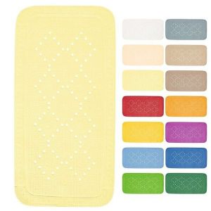 Image de Spirella Tapis Fond de baignoire PVC ALASKA 91x36cm Jaune Clair - Noir