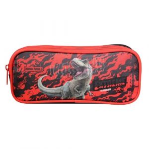 Bagtrotter Trousse Scolaire 2 Compartiments Jurassic World Noire