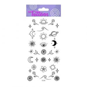 Tatouages temporaires Symboles minimalistes Noir Dorures