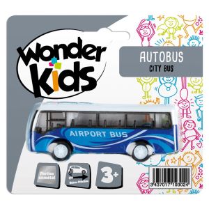 Wonder Kids Bus en métal 9 cm - Multicolore