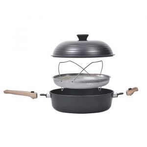 Durandal Légende Poêle multifonction en céramique INFINITY 8-en-1 Poêle cocotte sauteuse friteuse 28cm compatible induction