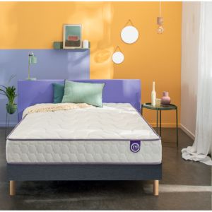 Merinos Ensemble Full Bed - 651 Ressorts ensach&eacute;s + Sommier Confort Ferme 120x200
