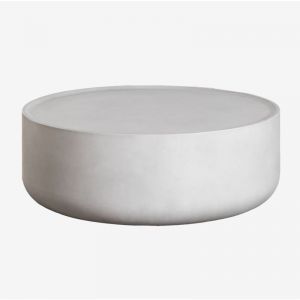 Mesa de Centre Ronde pour Jardin en Ciment (&Oslash;80 cm) Darwys SKLUM Gris sable