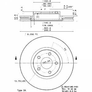 Brembo 1 Disque de frein 09.A427.21