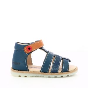 Kickers Sandales cuir Noopi Marine Camel - Taille 20;21;22;23;24;25;26;27
