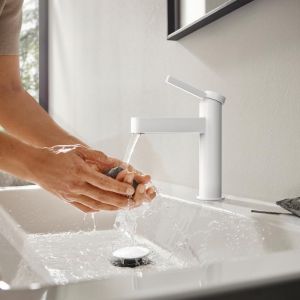 Image de Hansgrohe Mitigeur de lavabo 110 CoolStart, bonde Push-Open blanc mat Finoris