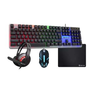 Denver Electronics Gaming Complete set - Casque, Clavier, Souris et Tapis de souris - 4-Piece