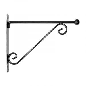 Esschert design Crochet de suspension avec boule en fer - Noir -- l 3 x L 38,9 x H 30,6 cm