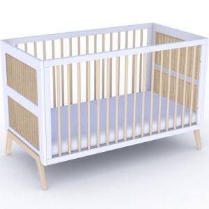 Image de Theo Pack duo lit bébé évolutif et côtés de lit Marelia blanc neige (70 x 140 cm)