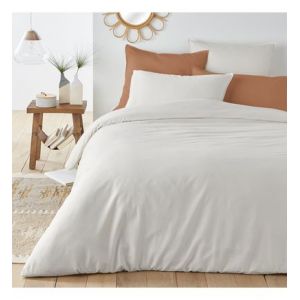 Housse de couette unie en coton lavé, Scenario Rose