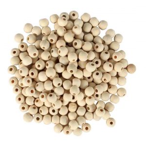 Perles en bois brut rondes 0,8cm 200 pièces