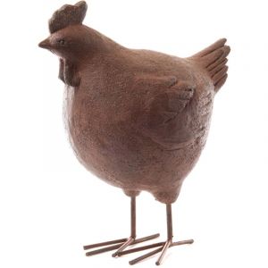Amadeus Statue : Poule jardin 32 cm - Marron - Résine