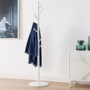 Porte-manteaux Blanc - 7 crochets - D 38 x H 181 cm - Portemanteaux design