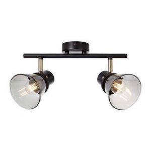 Brilliant AG Spot de plafond LED E14 EEC: selon lampoule (A++ - E) 80 W Ronald 79313/93 laiton antique, noir, fumé