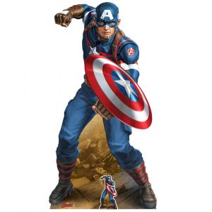 Star Cutouts Ltd SC1531 D&eacute;coupe en carton Captain America Avengers Legends Vibranium Shield Parfait pour les fans et &eacute;v&eacute;nements Marvel Hauteur 183 cm Multicolore