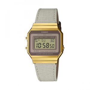 Casio Montre mixte A700WEGL-7AEF Bracelet Tissu Gris