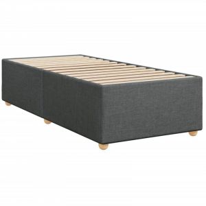 VidaXL Cadre de lit Gris foncé 90x200 cm Tissu