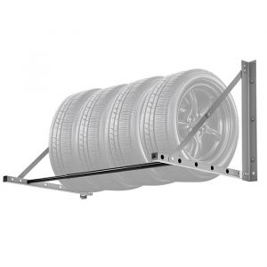 Support de Rangement pour Pneus Mural Pliable-VEVOR-Rack à Pneus Réglable 81-122 cm-Étagère de Stockage de Pneus en Acier Q235