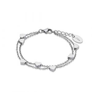 s.Oliver Bracelet, Bijoux de Bras, 14 + 2 cm, Argent, C&oelig;ur, Livr&eacute; dans Une Bo&icirc;te Cadeau de Bijoux, 2018830