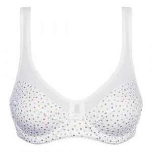 DIM Soutien-gorge emboitant en coton bio et tulle generous Blanc - Couleur Blanc - Taille 90D