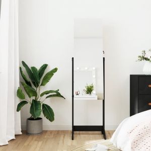 VidaXL Armoire à bijoux avec miroir sur pied noir 42x38x152 cm