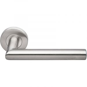 Heracles Béquille double jade sur rosace bec de cane inox 1394 B-INOX-03 - Inox brossée