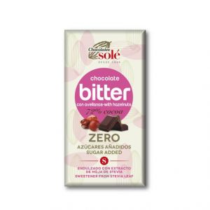 Chocolates solé Chocolat Bitter 72% Zero con avellanas 100g