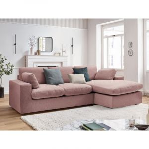 Bobochic Canapé d'angle fixe Canapé d'angle fixe compact réversible belair Rose - Rose