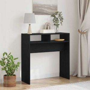VidaXL Table console Ch&ecirc;ne noir 78 x 30 x 80 cm Bois d'ing&eacute;nierie