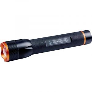 Black & Decker Lampe de poche LED 110 Lumens - Lampe Torche 3W - Portée de 100 mètres - 3 Modes d'éclairage: Haut, Bas, Pulsant - Noir/Orange