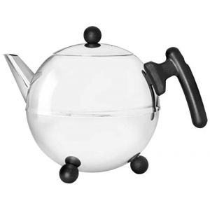 Bredemeijer 1304z duet bella rond théière acier inoxydable poignée noir 1,2 l