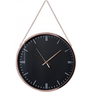 Beliani Horloge murale 30 cm noire BEZAS