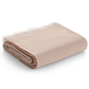 Plaid couvre-lit en coton doux beige 130x180 cm