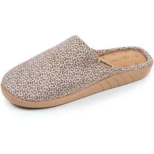 Isotoner Chaussons Chaussons mules Femme ergonomiques L&eacute;opard beige