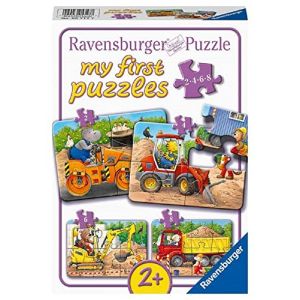 Ravensburger Kinderpuzzle - 05717 Tiere Auf der Baustelle - 2,4,6,8 Teile My First Puzzle f&uuml;r Kinder AB 2 Jahren