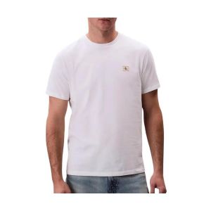 Calvin Klein T-Shirt Manches Courtes Homme Badge Jersey Classic Tee en Coton, Blanc (Bright White), S