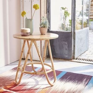 Image de Bois Dessus Bois Dessous Table basse ronde en rotin naturel - Naturel