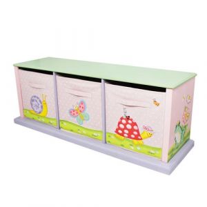 Image de Fantasy Fields Etagère enfant Magic Garden bois avec 3 paniers bacs de rangement tissu TD-0132A