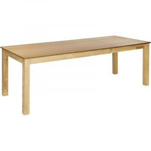 Beliani Table Extensible mdf et Bois d'H&eacute;v&eacute;a Clair Finition Plaqu&eacute;e pour 10 Personnes 160/240 x 90 cm Madura