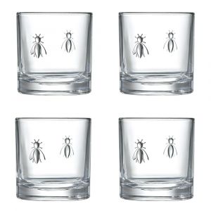 La Rochère Boite de 4 verres à whisky Abeille 32 cl