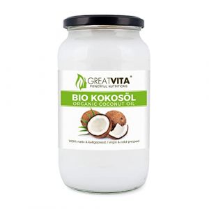 Mea Vita MeaVita Huile de Noix de Coco Biologique Native dans un Verre 1 L