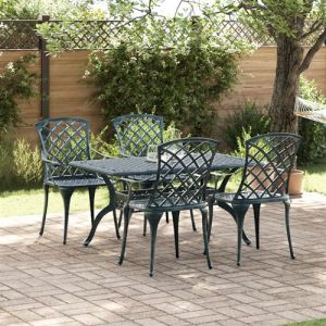VidaXL Chaises de jardin empilables 4 pcs vert en aluminium moul&eacute;