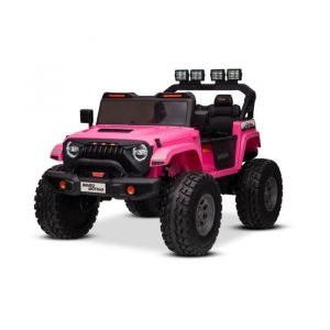 Voiture &eacute;lectrique Beneo Motors OFFRIDE 4x4&sup2; 2 places 12V rose lecteur MP3 avec entr&eacute;e USB/AUX batterie au lithium roues EVA