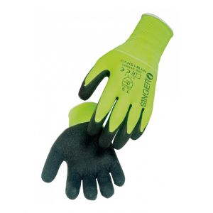 Singer Frères Gant manutention enduit latex Jaune fluo Taille 10 support polyamide poignet élastique sans couture - FRERES