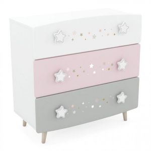 Image de Demeyere Commode 3 tiroirs pieds bois Etoiles