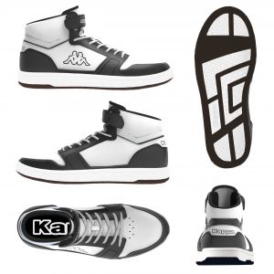 Kappa Baskets montantes enfant LOGO RERNAL MD EV KID Blanc - Taille 28,29,30,31,32,33,34