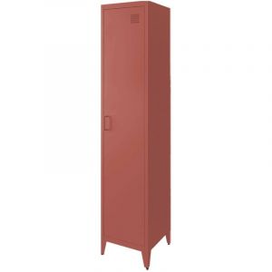 Armoire chambre en acier terracotta 4 espaces de rangement. casier