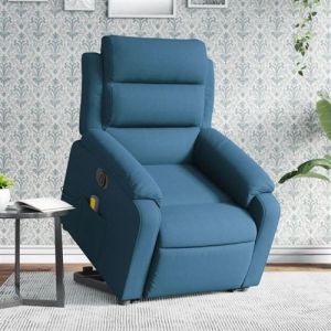 VidaXL Fauteuil de relaxation, massage, inclinable électrique réglable velours bleu