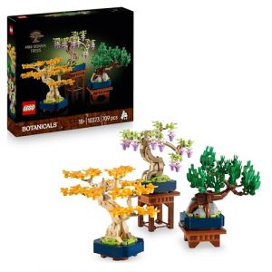 Lego Botanicals Mini Bonsa&iuml;s - Set de Construction pour Adulte - 3 Plantes Artificielles avec Supports : Ginkgo, Pin Noir & Glycine - Maquette DYI pour D&eacute;coration Int&eacute;rieure - Cadeau Original 10373