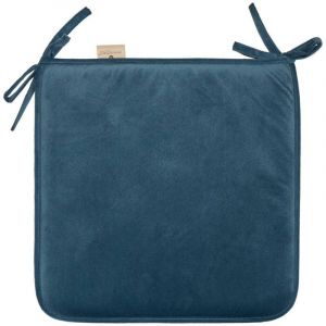 Image de Atmosphera Galette de chaise Lilou bleu canard D38x38cm cr&eacute;ateur d'int&eacute;rieur